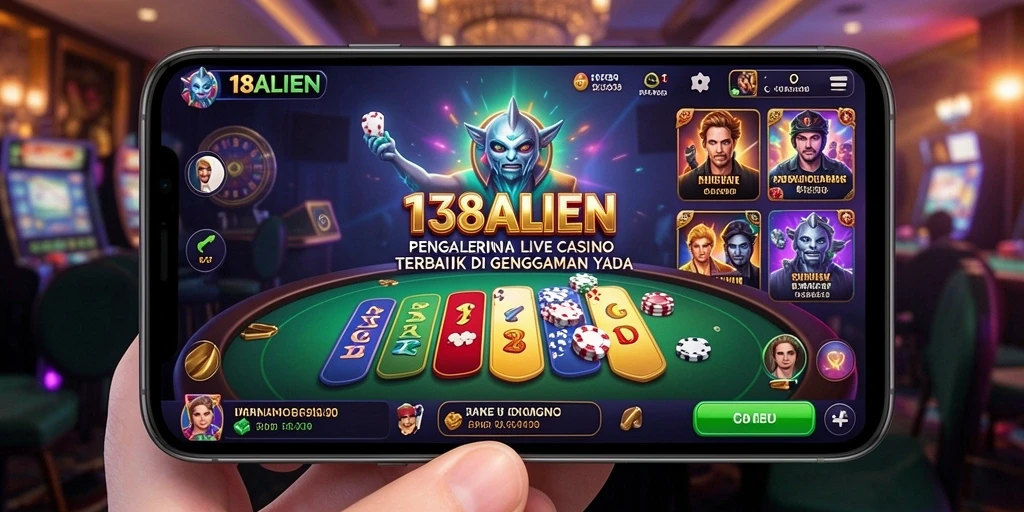 Screenshot gameplay Live Casino 138ALIEN dengan dealer dan permainan langsung.