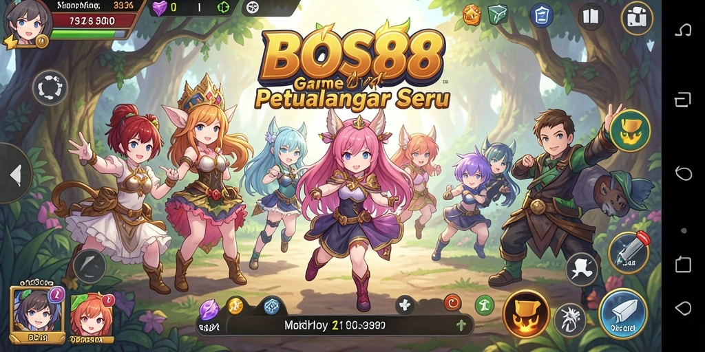 Tampilan gameplay seru di dunia Anime yang menakjubkan.