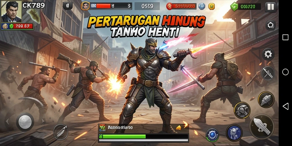 Tangkapan layar CK789 menampilkan aksi pertarungan yang intens dan seru.