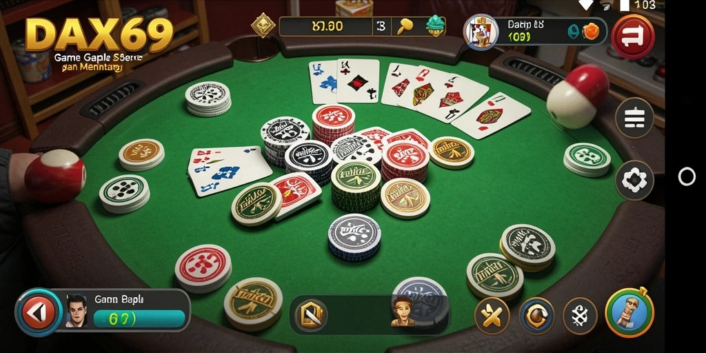 Tampilan gameplay seru DAX69 dalam permainan Gaple.