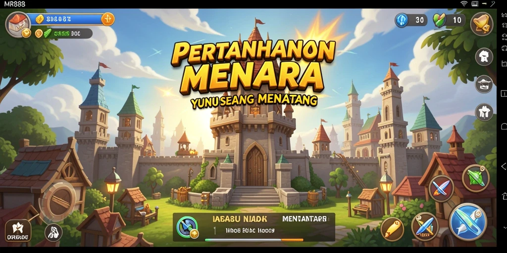 Tampilan gameplay yang menegangkan dari MR888 Tower Defense.