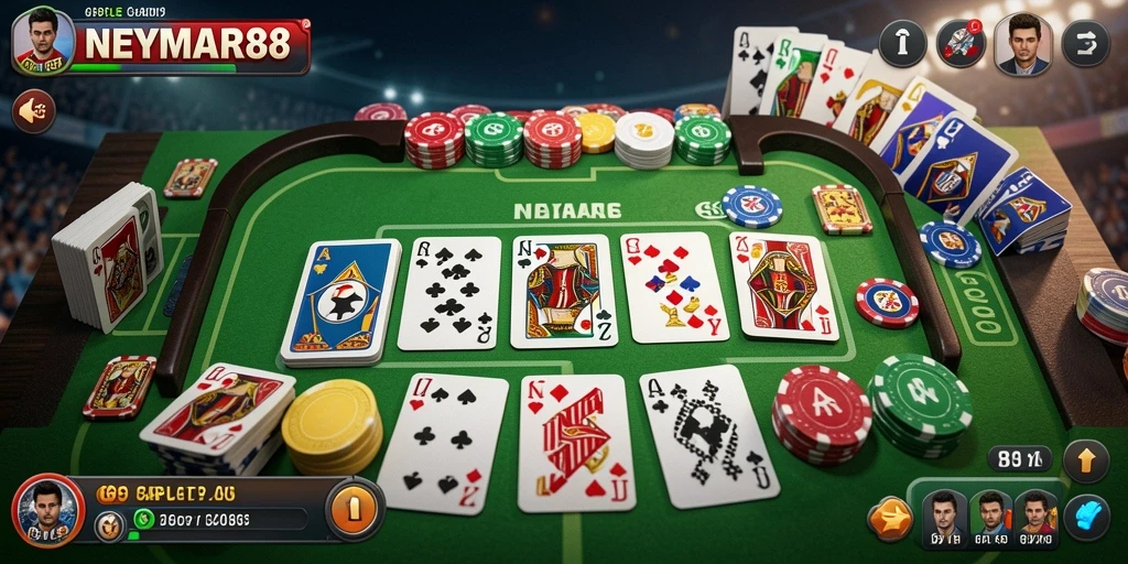 Tampilan gameplay seru di NEYMAR88 dengan pemain yang bersaing.