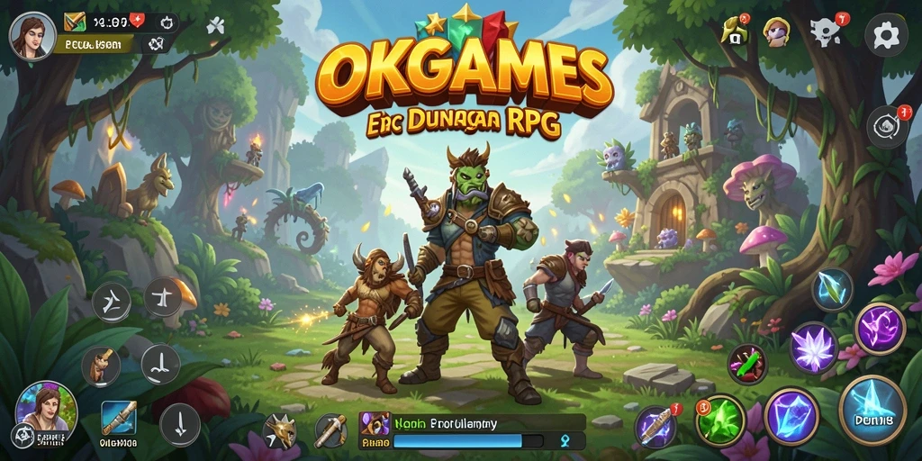 Tampilan gameplay seru di OKGAMES dengan karakter RPG bertarung.