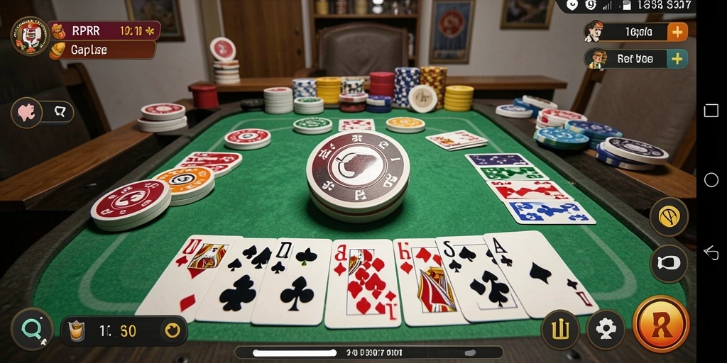 Gameplay seru Gaple dalam aplikasi RPRR yang interaktif.