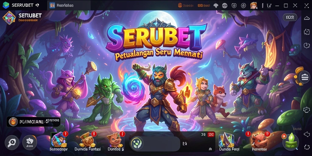 Screenshot gameplay SERUBET menampilkan momen petualangan yang mendebarkan.